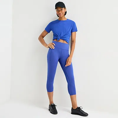 Xersion Everultra Womens High Rise 21" Cropped Legging In Blue