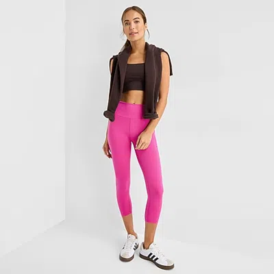 Xersion Everultra Womens High Rise 21" Cropped Legging In Pink