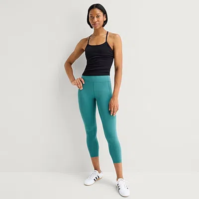 Xersion Everultra Womens High Rise 23" Cropped Legging In Green