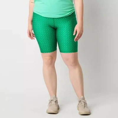 Xersion Everultra Womens High Rise Quick Dry Plus 10 Inch Bike Short In Green
