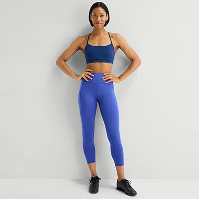 Xersion Everultra Womens Quick Dry High Rise 25" 7/8 Ankle Legging In Blue