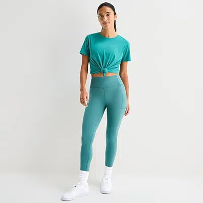 Xersion Everultra Womens Quick Dry High Rise 28" Active Skinny Full Length Leggings In Blue