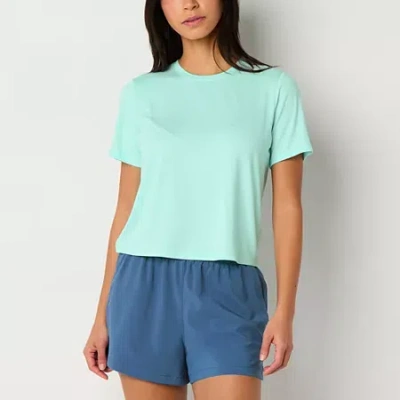 Xersion Everyday Womens Crew Neck Short Sleeve T-shirt In Blue