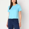 Xersion Everyday Womens Crew Neck Short Sleeve T-shirt Tall In Blue