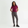 Xersion Everyday Womens Drawstring Waist Tapered Mid Rise Active Jogger Pant In Gray