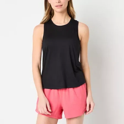 Xersion Everyday Womens High Neck Sleeveless Shelf Bra Tank Top In Black