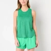Xersion Everyday Womens High Neck Sleeveless Shelf Bra Tank Top In Green