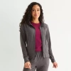 Xersion Everyday Womens Long Sleeve Zipper Active Hoodie In Gray