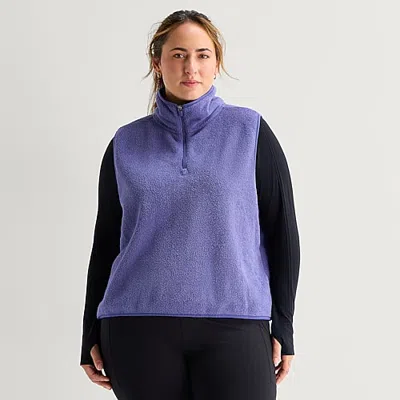 Xersion Fleece Vest Plus In Blue