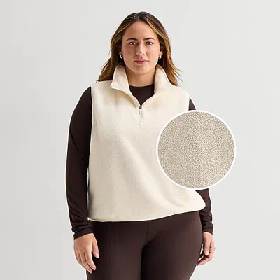Xersion Fleece Vest Plus In White