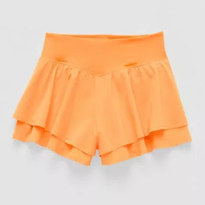 Xersion Flowy Little & Big Kid Girls Mid Rise Pull-on Short In Orange