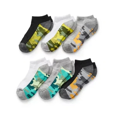 Xersion Little & Big Kid Boys 6 Pair Low Cut Socks In Gray