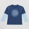 Xersion Little & Big Kid Boys Crew Neck Long Sleeve Active T-shirt In Blue