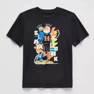 Xersion Little & Big Kid Boys Crew Neck Short Sleeve Graphic T-shirt In Black