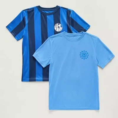 Xersion Little & Big Kid Boys Crew Neck Short Sleeve Graphic T-shirt In Blue