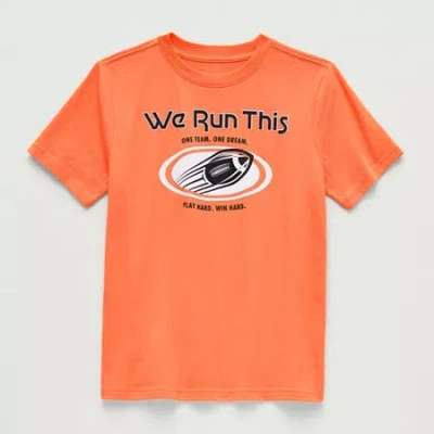 Xersion Little & Big Kid Boys Crew Neck Short Sleeve Graphic T-shirt In Orange