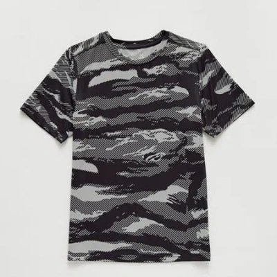 Xersion Little & Big Kid Boys Crew Neck Short Sleeve Moisture Wicking T-shirt In Gray