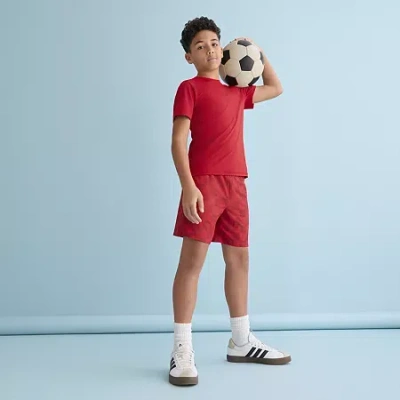 Xersion Little & Big Kid Boys Crew Neck Short Sleeve Moisture Wicking T-shirt In Red