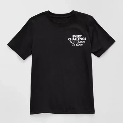 Xersion Little & Big Kid Boys Crew Neck Short Sleeve Regular Fit Graphic T-shirt In Black