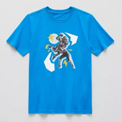 Xersion Little & Big Kid Boys Crew Neck Short Sleeve Regular Fit Graphic T-shirt In Blue