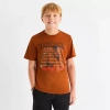 Xersion Little & Big Kid Boys Crew Neck Short Sleeve Regular Fit Graphic T-shirt In Orange