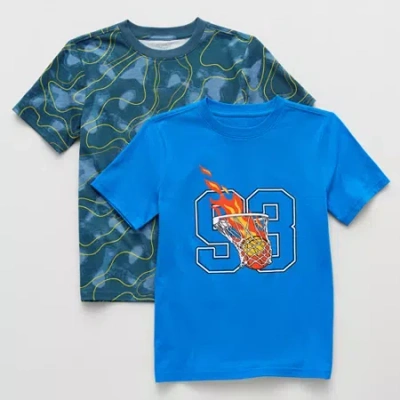 Xersion Little & Big Kid Boys Crew Neck Short Sleeve Regular Fit Graphic T-shirt 2pc. In Black