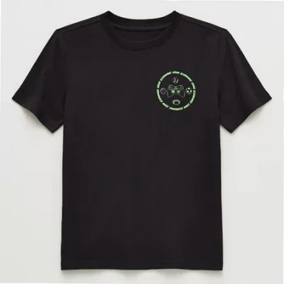 Xersion Little & Big Kid Boys Crew Neck Short Sleeve Regular Fit Graphic T-shirt In Black