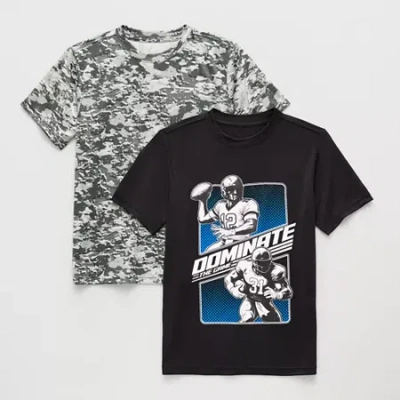 Xersion Little & Big Kid Boys Crew Neck Short Sleeve Regular Fit Graphic T-shirt In Multi