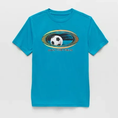 Xersion Little & Big Kid Boys Crew Neck Short Sleeve Regular Fit Graphic T-shirt In Blue