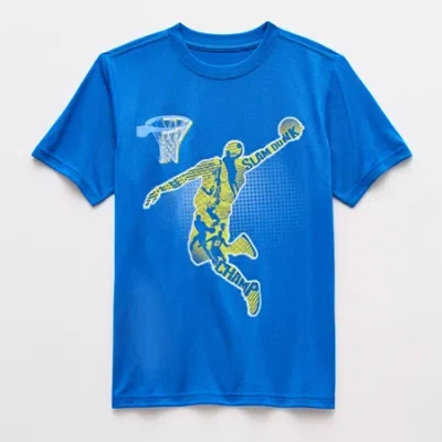 Xersion Little & Big Kid Boys Crew Neck Short Sleeve Regular Fit Graphic T-shirt In Blue