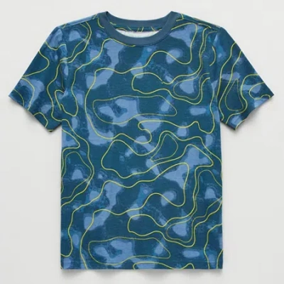 Xersion Little & Big Kid Boys Crew Neck Short Sleeve Regular Fit Graphic T-shirt In Blue