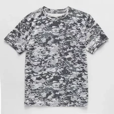 Xersion Little & Big Kid Boys Crew Neck Short Sleeve Regular Fit Graphic T-shirt In Gray
