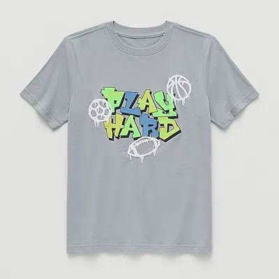 Xersion Little & Big Kid Boys Crew Neck Short Sleeve Regular Fit Graphic T-shirt In Gray
