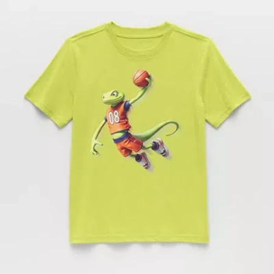 Xersion Little & Big Kid Boys Crew Neck Short Sleeve Regular Fit Graphic T-shirt In Green