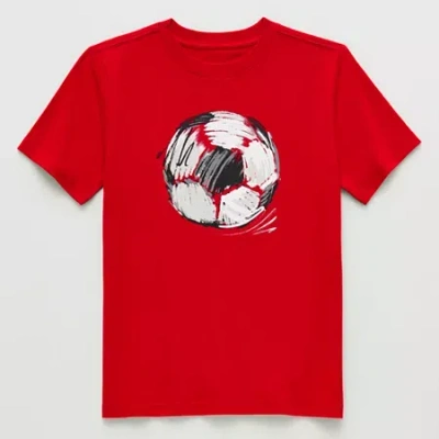 Xersion Little & Big Kid Boys Crew Neck Short Sleeve Regular Fit Graphic T-shirt In Red