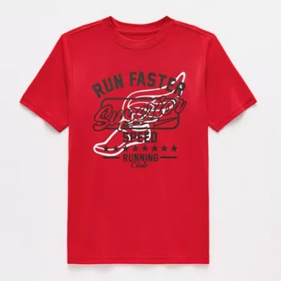 Xersion Little & Big Kid Boys Crew Neck Short Sleeve Regular Fit Graphic T-shirt In Red