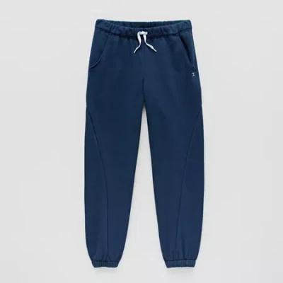 Xersion Little & Big Kid Boys Cuffed Mid Rise Regular Fit Fleece Jogger Pant In Blue
