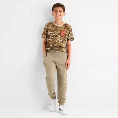 Xersion Little & Big Kid Boys Cuffed Mid Rise Regular Fit Fleece Jogger Pant In Brown