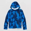 Xersion Little & Big Kid Boys Hooded Long Sleeve Moisture Wicking Active T-shirt In Blue