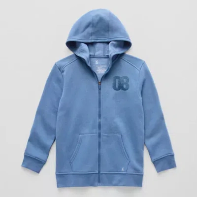 Xersion Little & Big Kid Boys Long Sleeve Fleece Zipper Active Hoodie In Purple