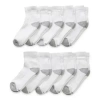 Xersion Little & Big Kid Boys Multi-pack 10 Pair Quarter Ankle Socks In White
