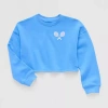 Xersion Little & Big Kid Girls Crew Neck Fleece Long Sleeve Sweatshirt In Blue