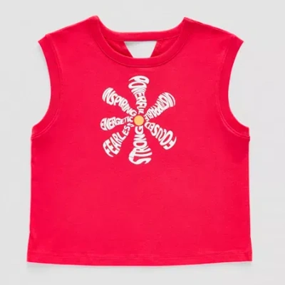 Xersion Little & Big Kid Girls Crew Neck Short Sleeve Muscle T-shirt In White