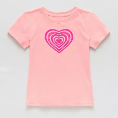 Xersion Little & Big Kid Girls Crew Neck Short Sleeve Regular Fit Graphic T-shirt In Pink