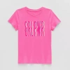 Xersion Little & Big Kid Girls Crew Neck Short Sleeve Regular Fit Graphic T-shirt In Pink