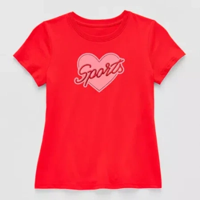 Xersion Little & Big Kid Girls Crew Neck Short Sleeve Regular Fit Graphic T-shirt In Red