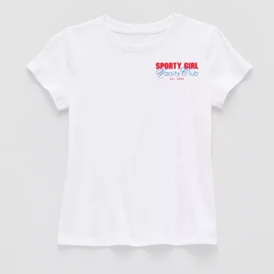 Xersion Little & Big Kid Girls Crew Neck Short Sleeve Regular Fit Graphic T-shirt In White