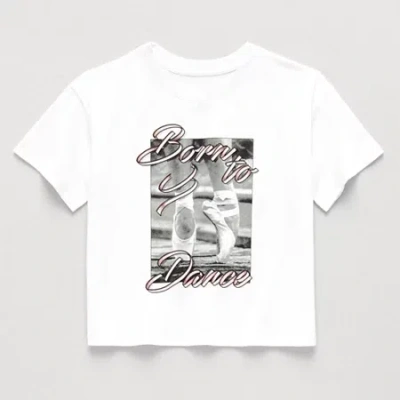 Xersion Little & Big Kid Girls Crew Neck Short Sleeve Regular Fit Graphic T-shirt In White