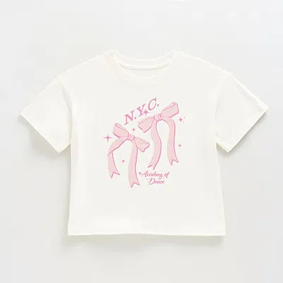 Xersion Little & Big Kid Girls Crew Neck Short Sleeve Regular Fit Graphic T-shirt In White