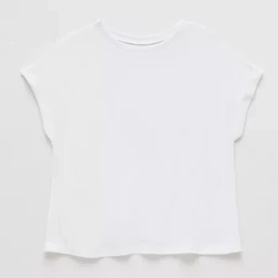 Xersion Little & Big Kid Girls Crew Neck Short Sleeve T-shirt In White